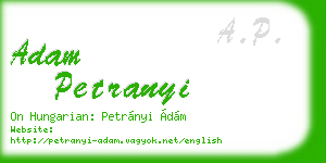 adam petranyi business card